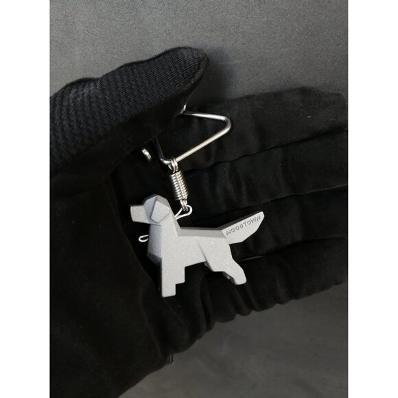 Handcrafted Stainless Steel Dog Keychain Gift Car Keyring Car Rear View Mirror - Picture 5 of 9